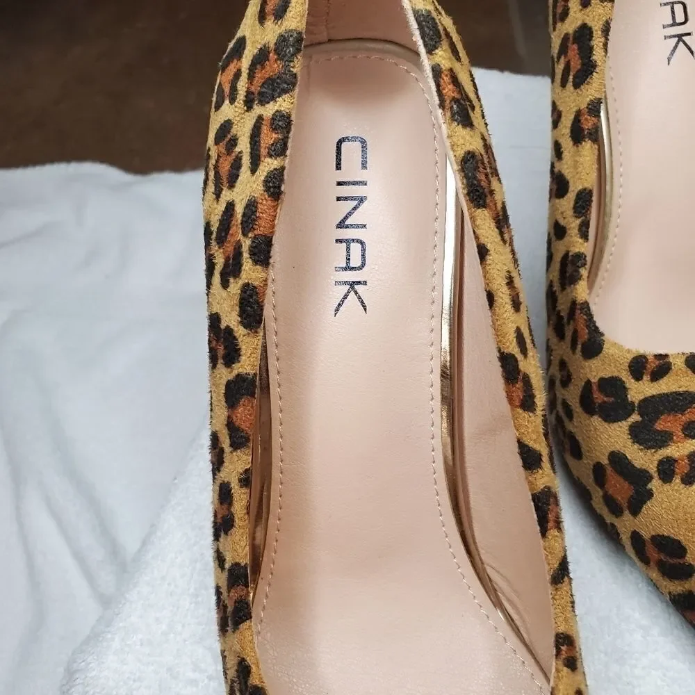 Cinak leopard Print High Heels Dress Shoes